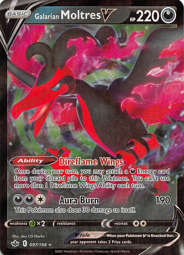 Galarian Moltres V (097/198) [Sword & Shield: Chilling Reign] - Dark Crystal Cards