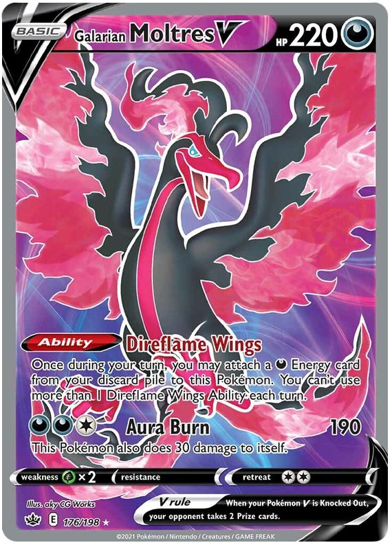 Galarian Moltres V (176/198) [Sword & Shield: Chilling Reign] - Dark Crystal Cards