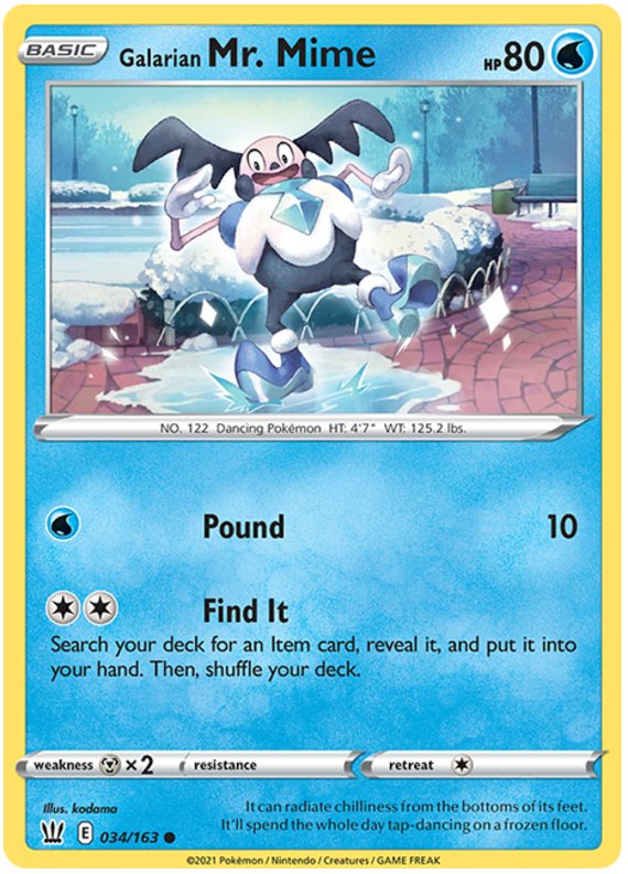 Galarian Mr. Mime (034/163) [Sword & Shield: Battle Styles] - Dark Crystal Cards