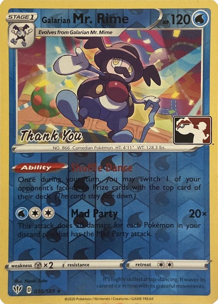 Galarian Mr. Rime (036/189) (Thank You Promo) [Sword & Shield: Darkness Ablaze] - Dark Crystal Cards