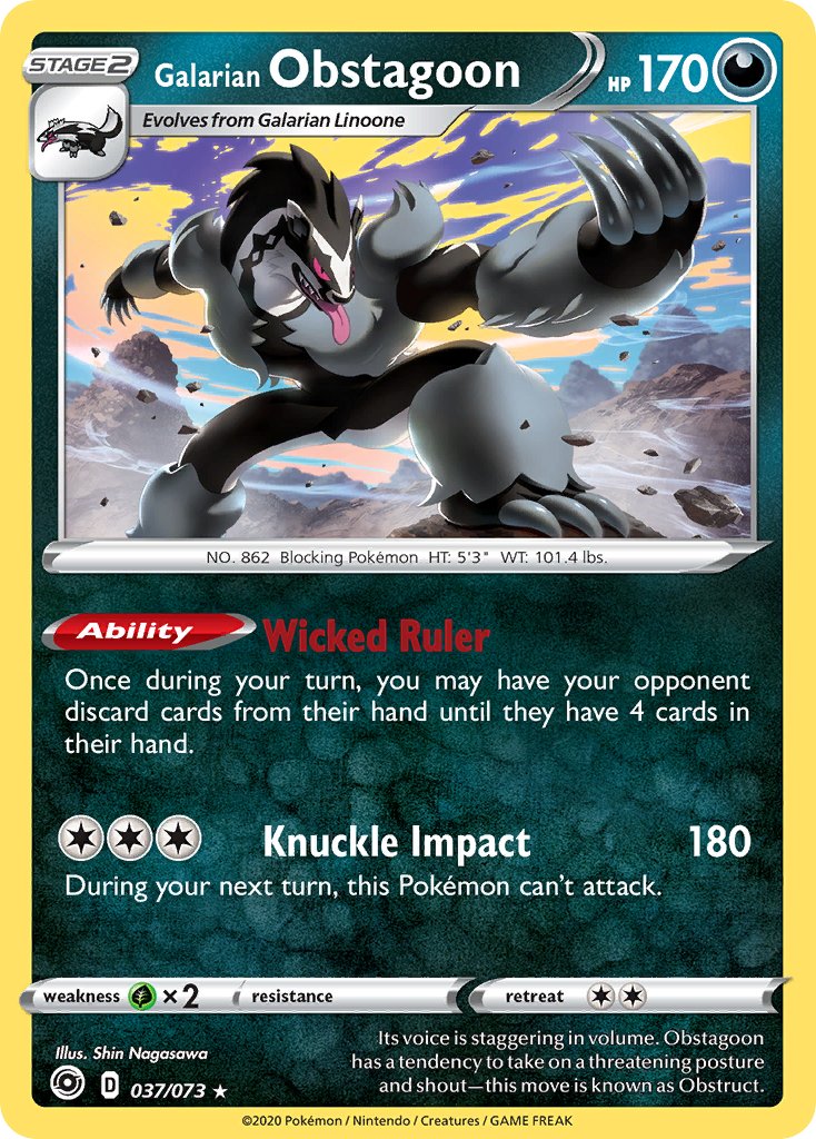 Galarian Obstagoon (037/073) [Sword & Shield: Champion's Path] - Dark Crystal Cards