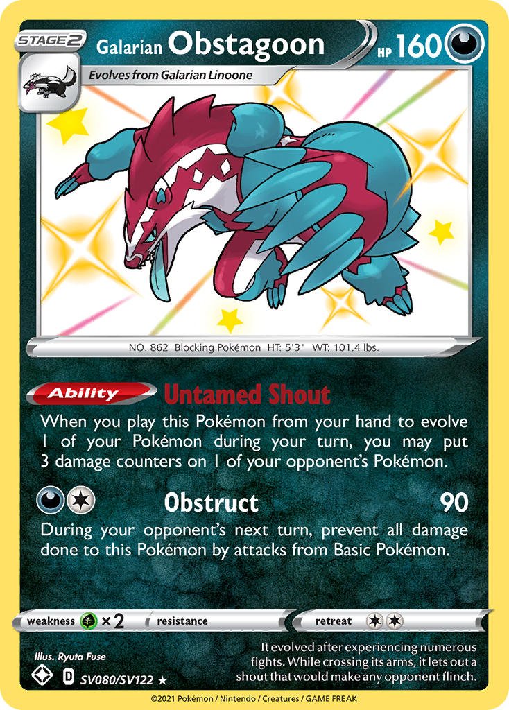 Galarian Obstagoon (SV080/SV122) [Sword & Shield: Shining Fates] - Dark Crystal Cards