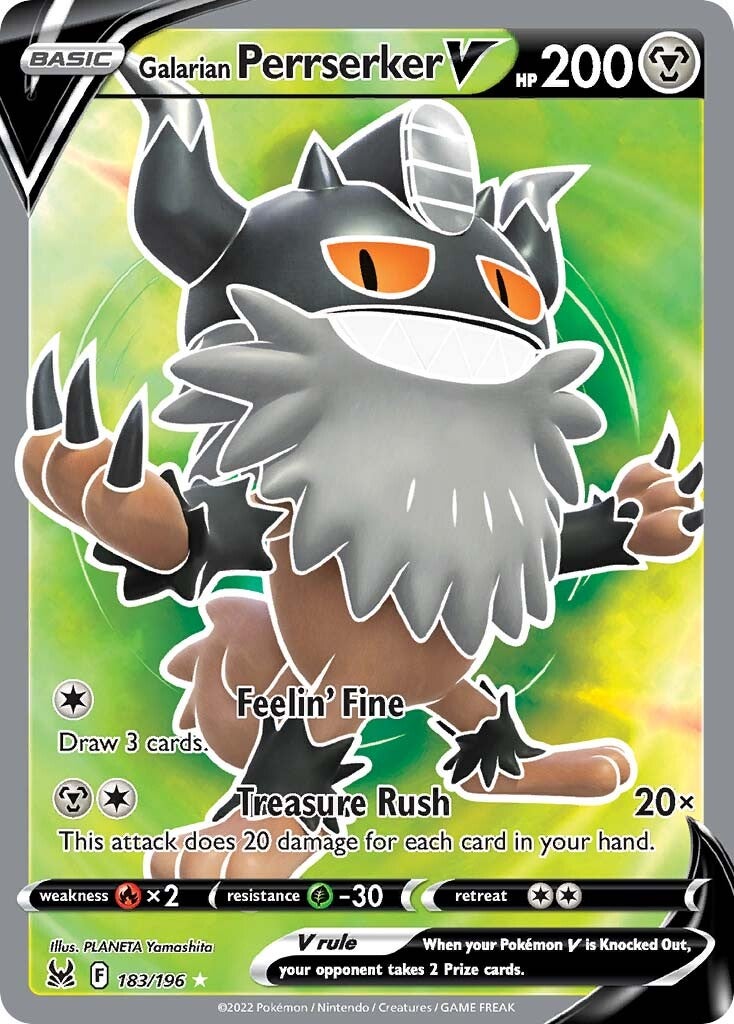 Galarian Perrserker V (183/196) [Sword & Shield: Lost Origin] - Dark Crystal Cards