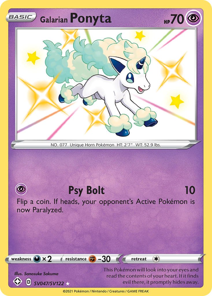 Galarian Ponyta (SV047/SV122) [Sword & Shield: Shining Fates] - Dark Crystal Cards