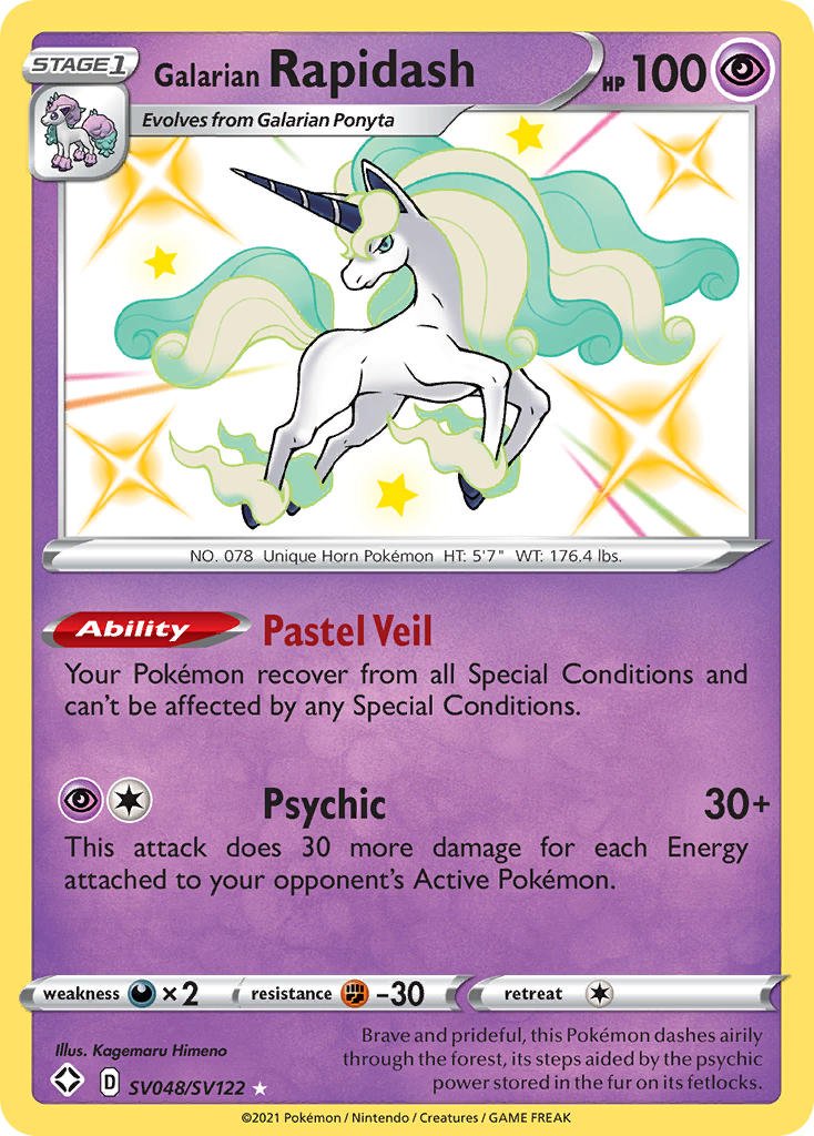 Galarian Rapidash (SV048/SV122) [Sword & Shield: Shining Fates] - Dark Crystal Cards