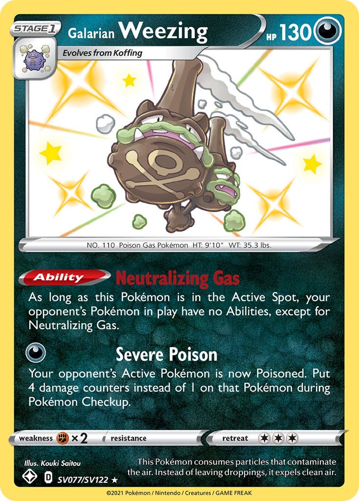 Galarian Weezing (SV077/SV122) [Sword & Shield: Shining Fates] - Dark Crystal Cards