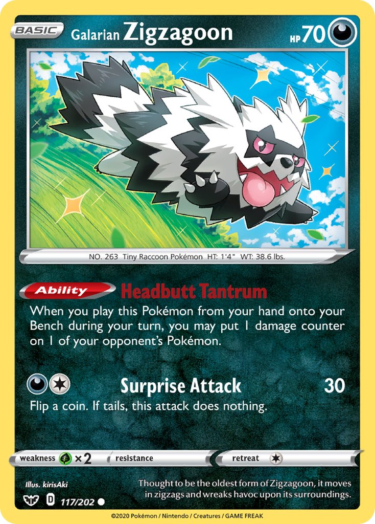 Galarian Zigzagoon (117/202) [Sword & Shield: Base Set] - Dark Crystal Cards
