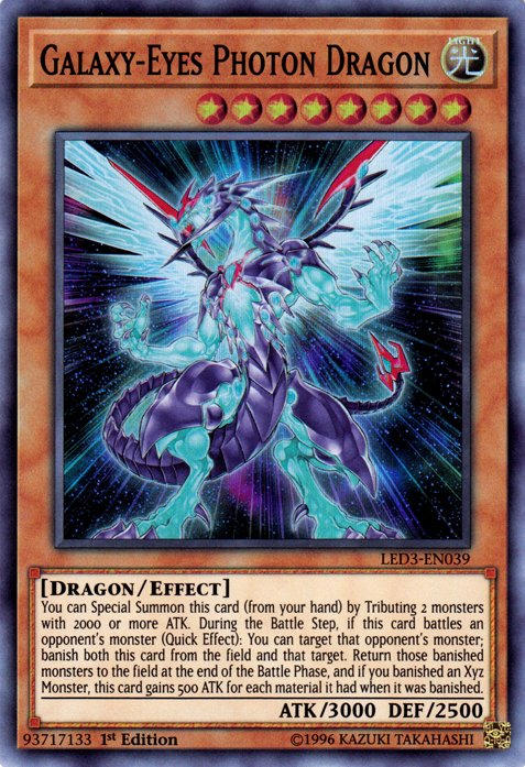 Galaxy - Eyes Photon Dragon [LED3 - EN039] Super Rare - Dark Crystal Cards