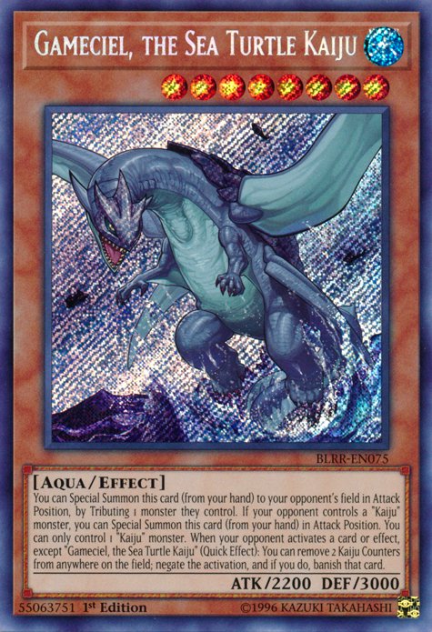 Gameciel, the Sea Turtle Kaiju [BLRR - EN075] Secret Rare - Dark Crystal Cards