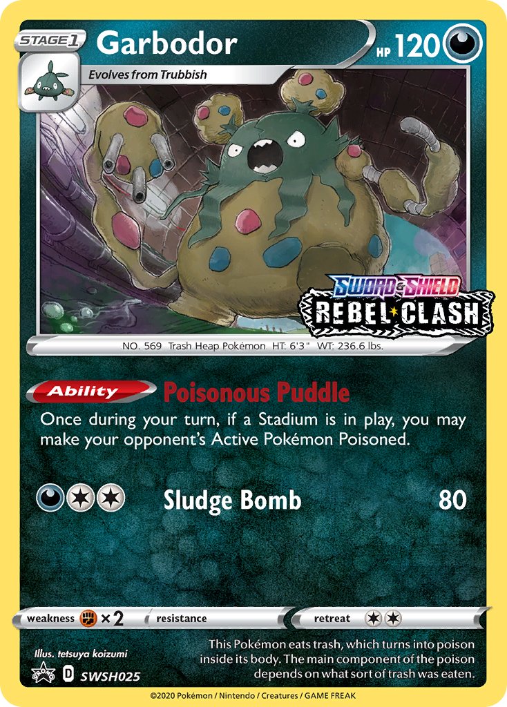 Garbodor (SWSH025) (Prerelease Promo) [Sword & Shield: Black Star Promos] - Dark Crystal Cards