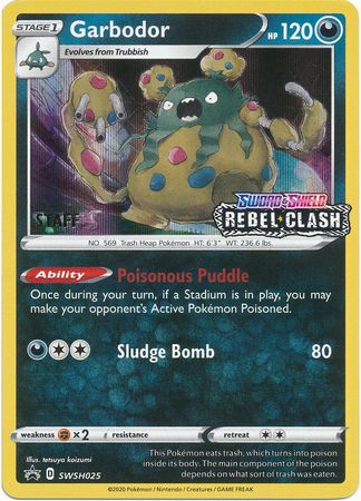 Garbodor (SWSH025) (Staff Prerelease Promo) [Sword & Shield: Black Star Promos] - Dark Crystal Cards