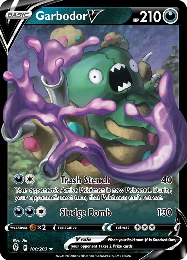 Garbodor V (100/203) [Sword & Shield: Evolving Skies] - Dark Crystal Cards
