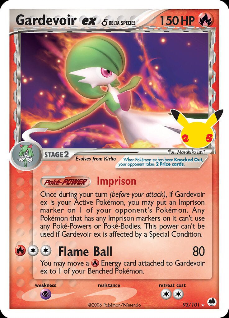 Gardevoir ex (93/101) (Delta Species) [Celebrations: 25th Anniversary - Classic Collection] - Dark Crystal Cards