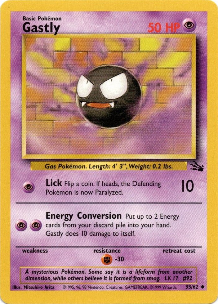Gastly (33/62) [Fossil Unlimited] - Dark Crystal Cards