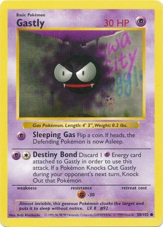 Gastly (50/102) [Base Set Shadowless Unlimited] - Dark Crystal Cards