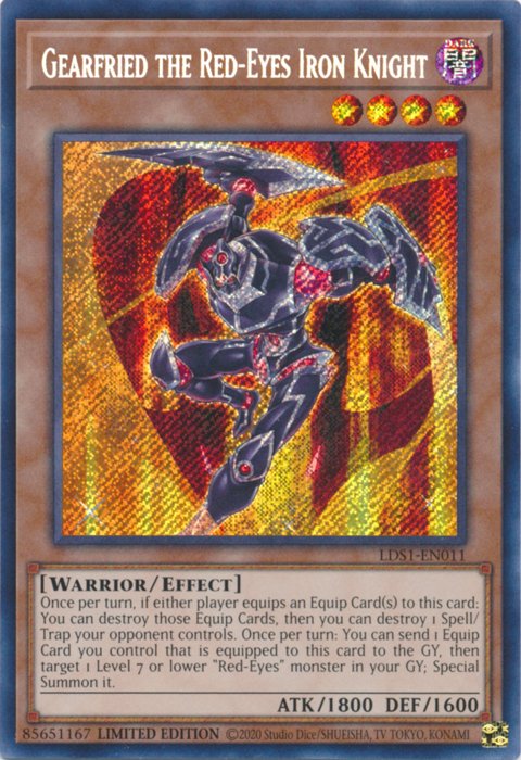 Gearfried the Red - Eyes Iron Knight [LDS1 - EN011] Secret Rare - Dark Crystal Cards
