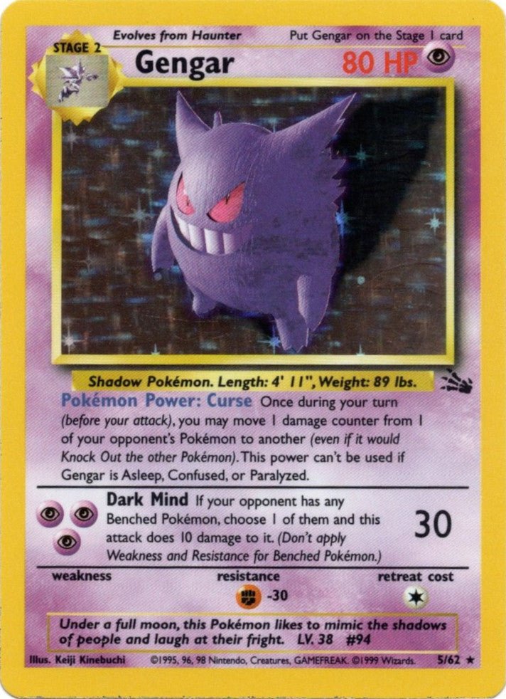 Gengar (5/62) [Fossil Unlimited] - Dark Crystal Cards