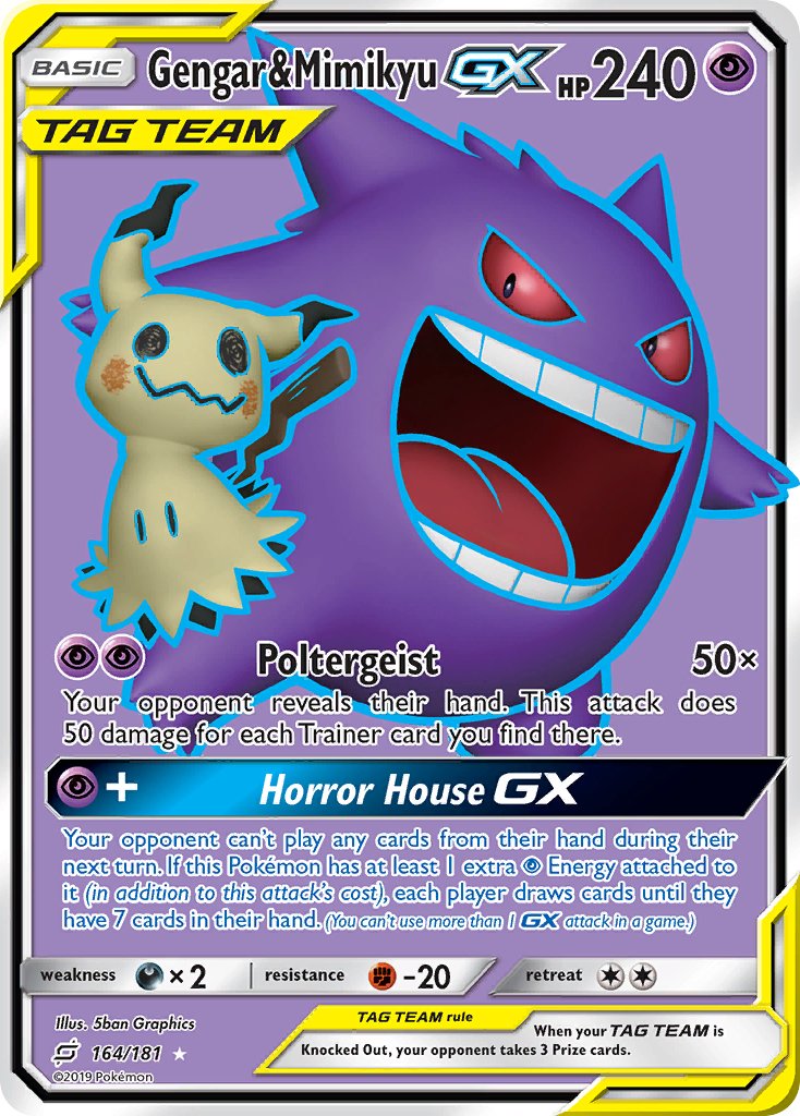 Gengar & Mimikyu GX (164/181) [Sun & Moon: Team Up] - Dark Crystal Cards