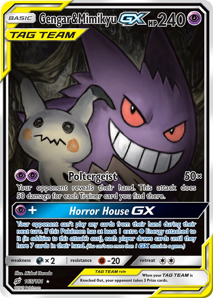 Gengar & Mimikyu GX (165/181) [Sun & Moon: Team Up] - Dark Crystal Cards