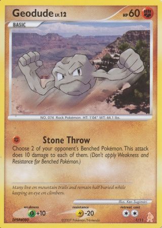 Geodude (1/11) [Diamond & Pearl: Trainer Kit - Lucario] - Dark Crystal Cards