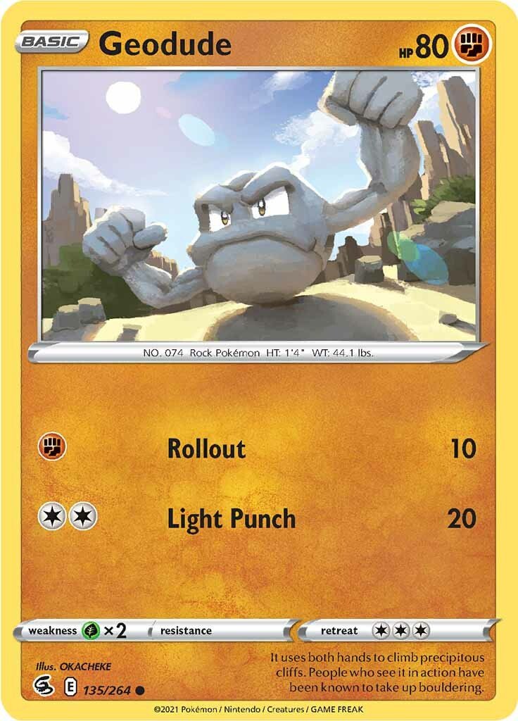 Geodude (135/264) [Sword & Shield: Fusion Strike] - Dark Crystal Cards