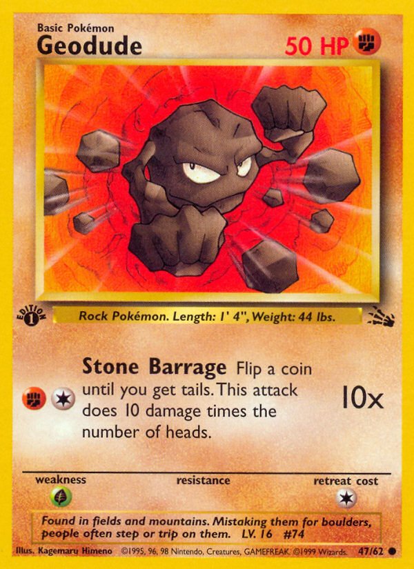 Geodude (47/62) [Fossil 1st Edition] - Dark Crystal Cards