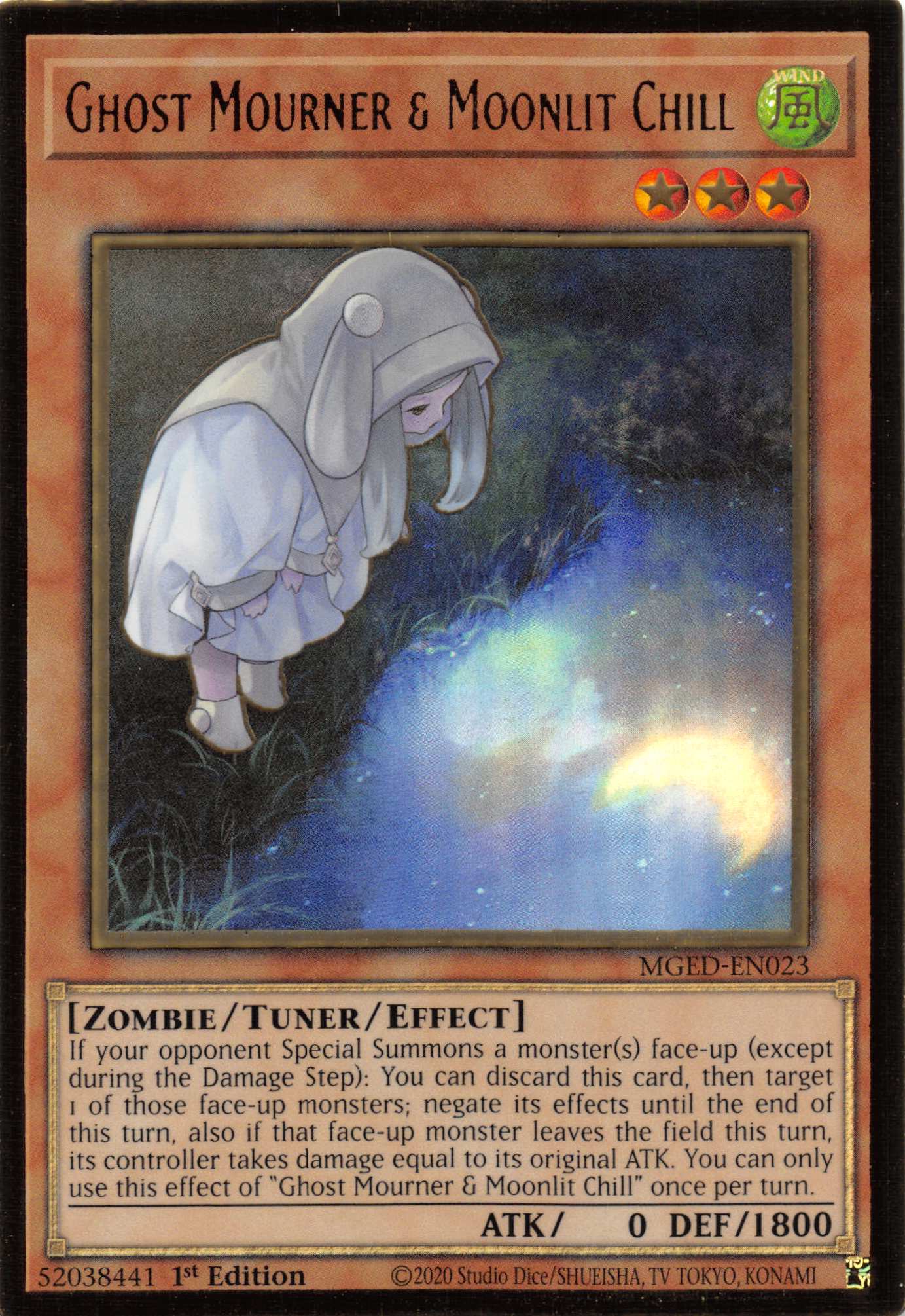 Ghost Mourner & Moonlit Chill (Alternate Art) [MGED - EN023] Gold Rare - Dark Crystal Cards