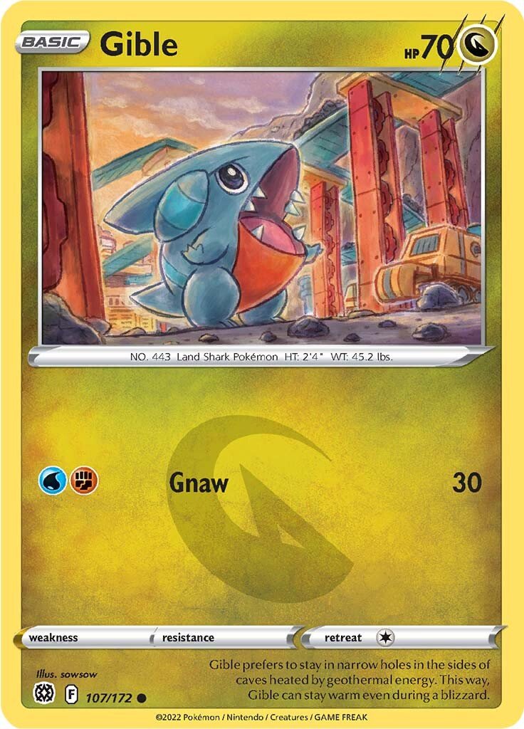 Gible (107/172) [Sword & Shield: Brilliant Stars] - Dark Crystal Cards