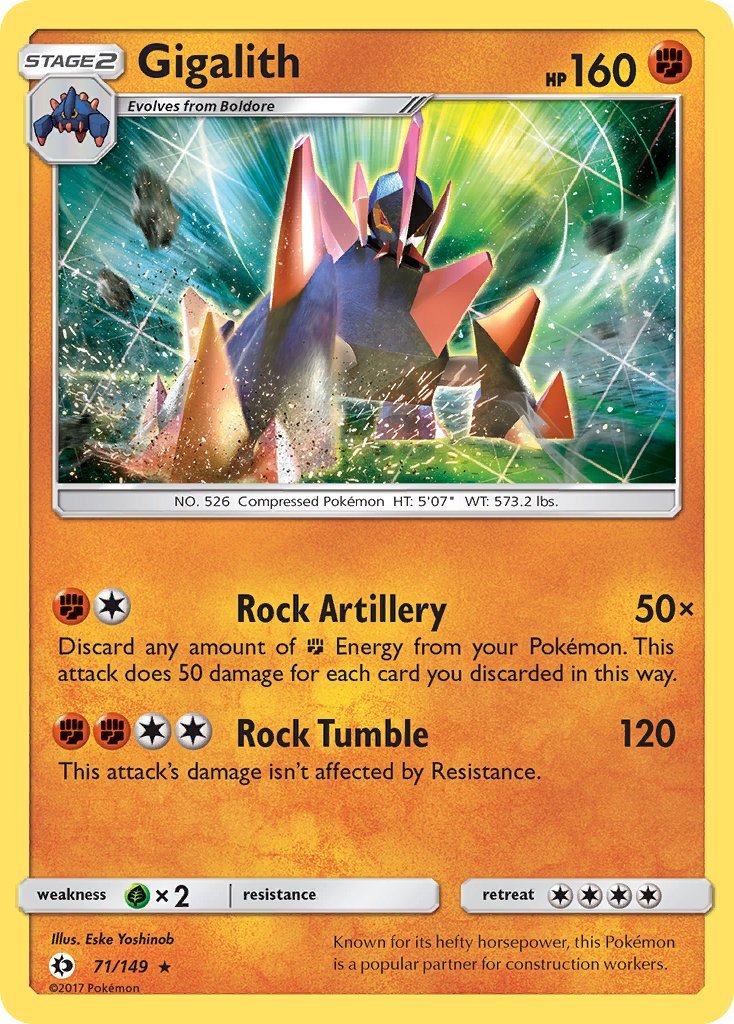 Gigalith (71/149) (Cosmos Holo) (Blister Exclusive) [Sun & Moon: Base Set] - Dark Crystal Cards