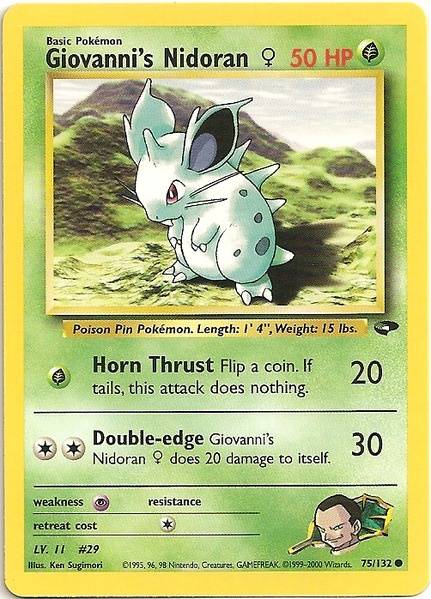 Giovanni's Nidoran (75/132) (Female) [Gym Challenge Unlimited] - Dark Crystal Cards