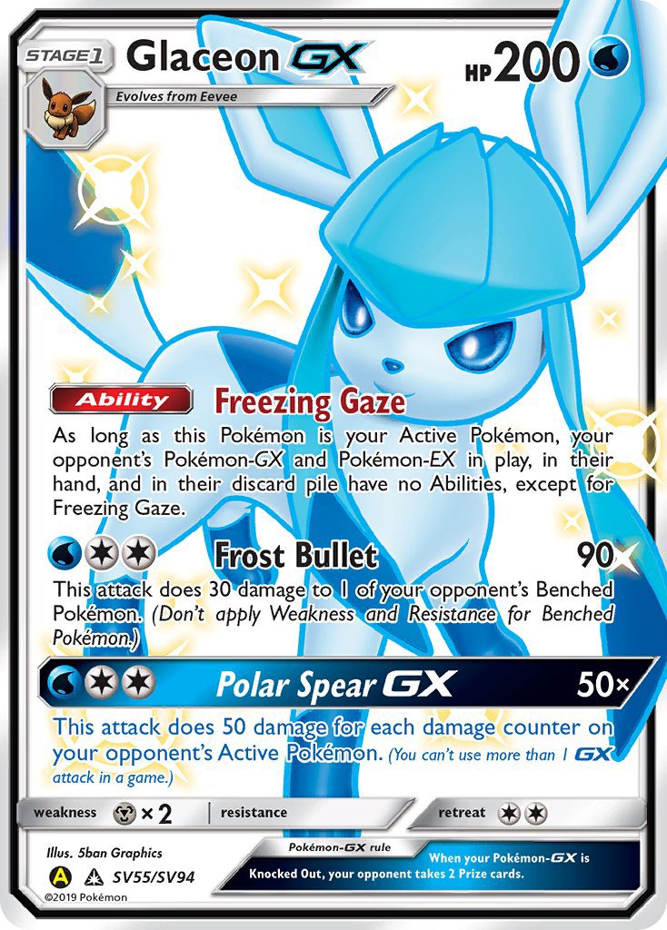 Glaceon GX (SV55/SV94) [Sun & Moon: Hidden Fates - Shiny Vault] - Dark Crystal Cards