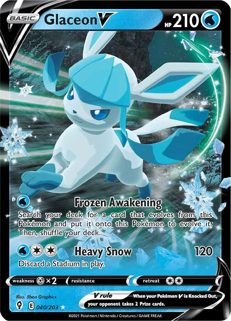 Glaceon V (040/203) [Sword & Shield: Evolving Skies] - Dark Crystal Cards