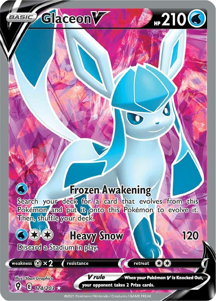 Glaceon V (174/203) [Sword & Shield: Evolving Skies] - Dark Crystal Cards