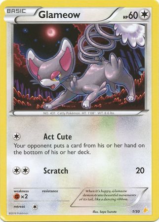 Glameow (1/30) [XY: Trainer Kit 3 - Pikachu Libre] - Dark Crystal Cards