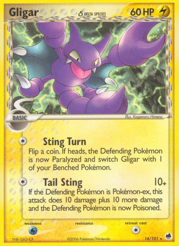Gligar (16/101) (Delta Species) [EX: Dragon Frontiers] - Dark Crystal Cards