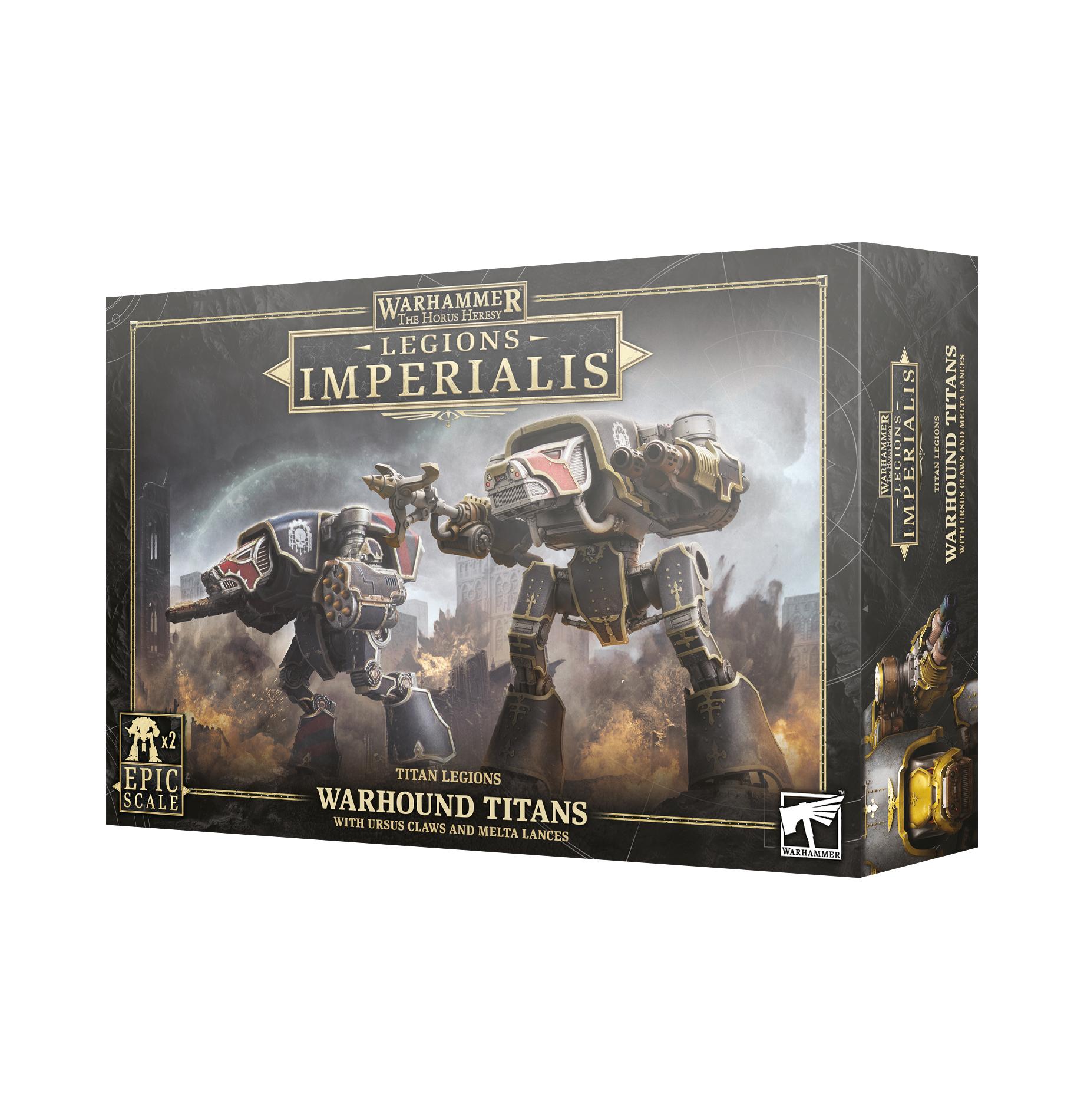 Legions Imperialis Titan Legions Warhound Titans with Ursus Claws and Melta Lances - Dark Crystal Cards