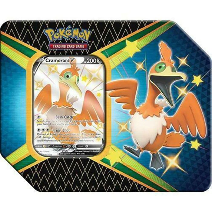 Pokemon Shining Fates Tin Cramorant V - Dark Crystal Cards