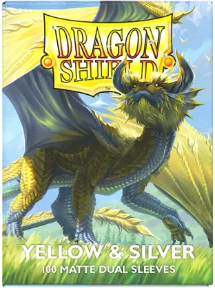 Dragon Shield Dual Matte Sleeves - Standard Size - 100ct - Yellow & Silver
