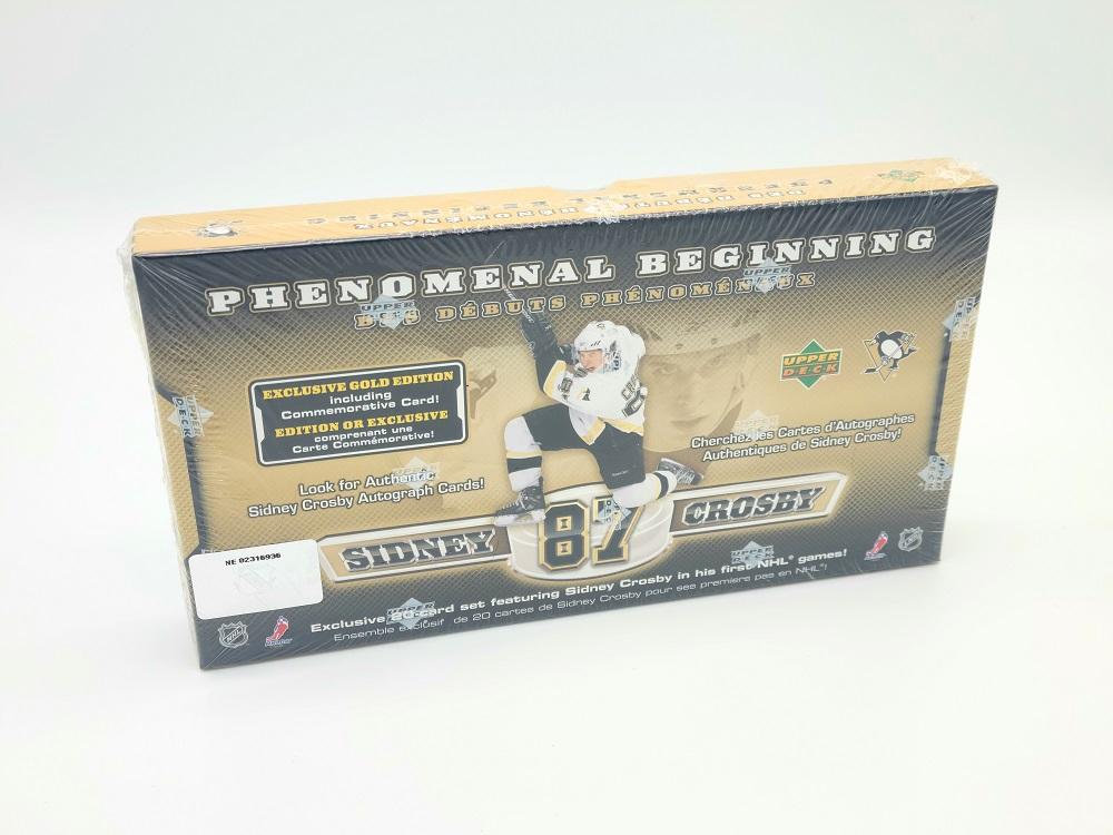 Rare 2005-2006 UD Sidney Crosby Phenomenal Beginnings Gold 21 Card Rookie Set + one jumbo: look for $1500 auto