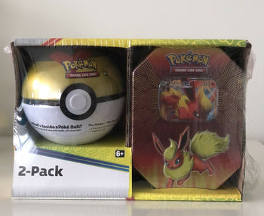2Pack - PokeBall - Tin - NEW (Ultra Ball & Flareon) Pokemon TCG Official